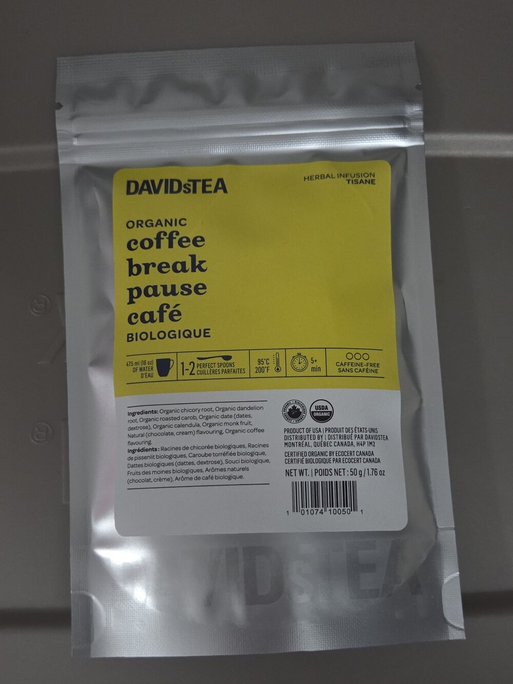2/$20 New! Sealed! Davidstea COFFEE BREAK Loose Tea 50g Davids Tea